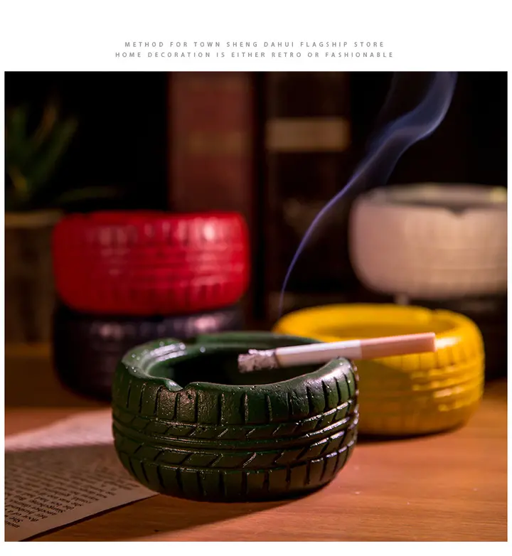 Cylinder tire ashtray  Creative personality ashtray Tidal wheel model    Furnishing articles