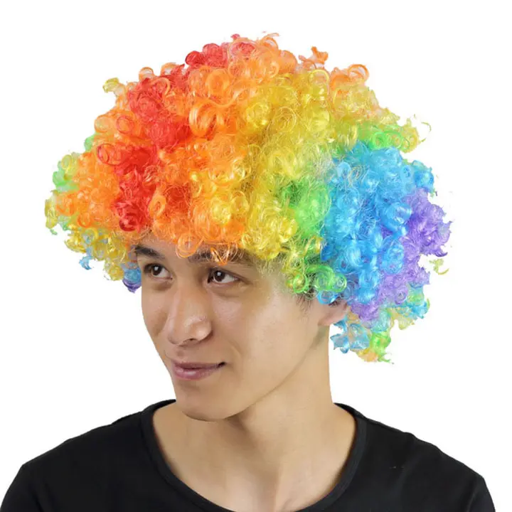 Costume props Halloween Christmas headdress The afro clown dressed in a fan wig