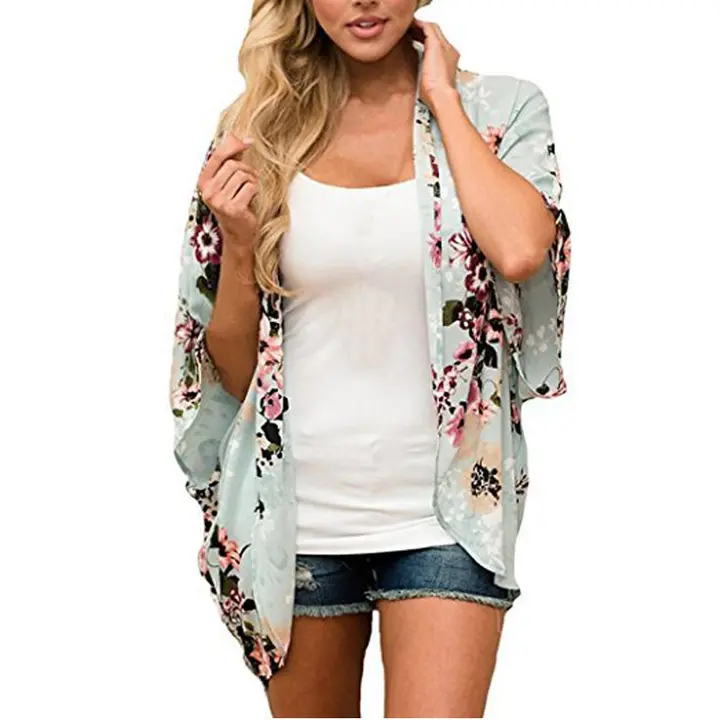 Spring and summer dress Printed sunscreen shirt Shawl sunscreen blouse
