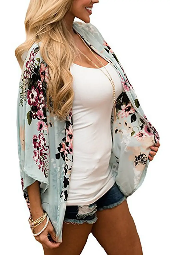 Spring and summer dress Printed sunscreen shirt Shawl sunscreen blouse