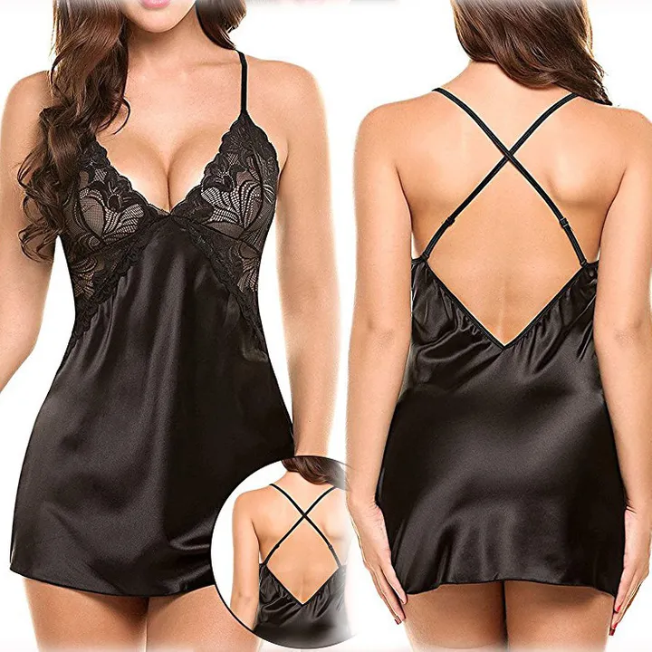Sexy Sleepwear Large Size Night Dress ，Women&apos;s Back Cross Strap Pajamas Sexy  Underwear Nightdress