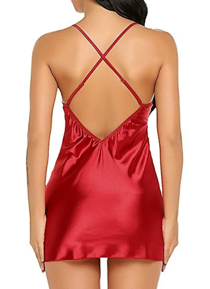 Sexy Sleepwear Large Size Night Dress ，Women&apos;s Back Cross Strap Pajamas Sexy  Underwear Nightdress