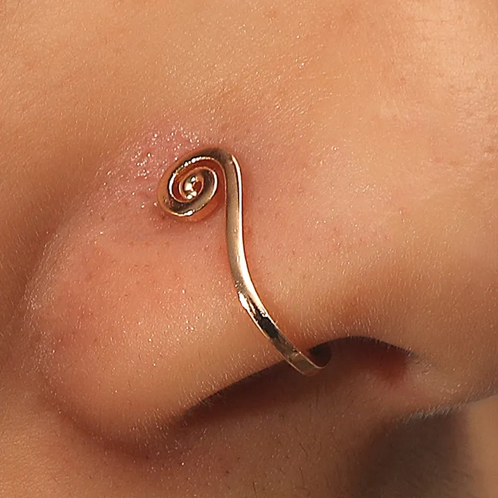 Non Piercing Gold Nose Cuff African Fake Nose Ring Clip on Nose Ring for Women Men