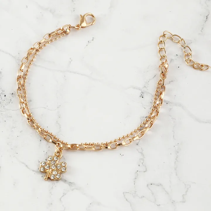 Girls' Bracelet 2 Piece Set Geometric Bracelet Planetary Heart Eye Butterfly Design Pendant Adjustable Bracelet Women's Gold