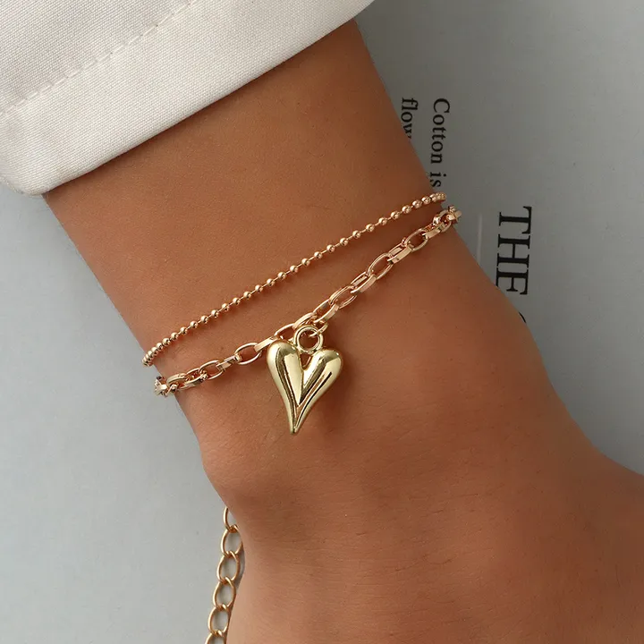 Girls' Bracelet 2 Piece Set Geometric Bracelet Planetary Heart Eye Butterfly Design Pendant Adjustable Bracelet Women's Gold