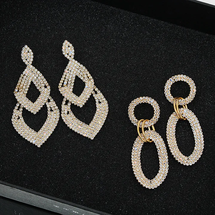 Girl's Geometric Design Earrings Exaggerated Long Style with Tassels, Ladies High-end Sense, Light Luxury  Temperament, Earrings, Jewelry Pendants, Birthday Gifts