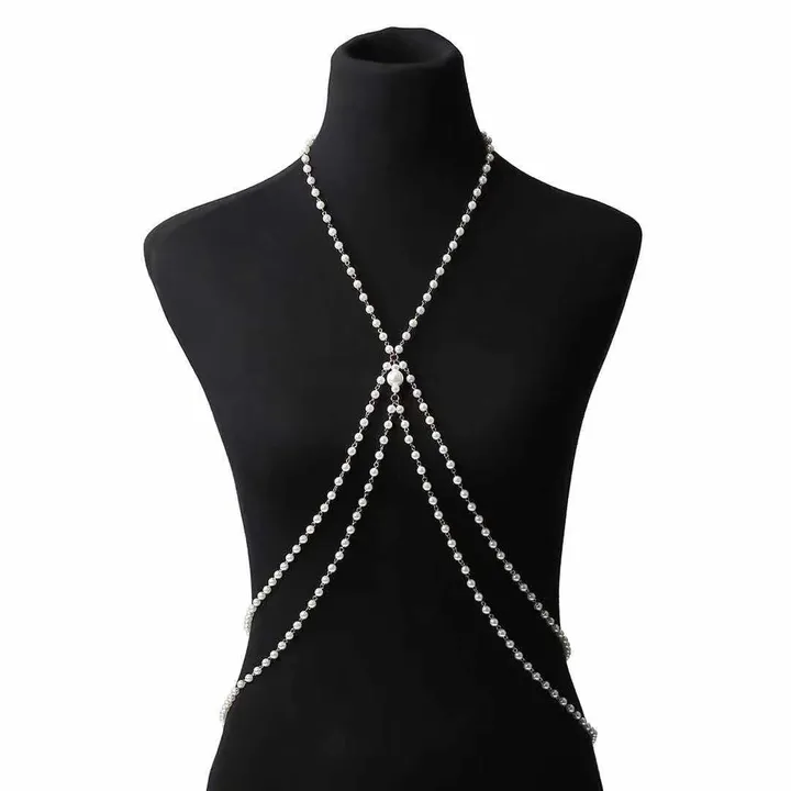 Luxury Women's Bra Chain Simple Pearl Handmade Evening Dress Accessories Women's Sexy Beach Jewelry Body Chain Wholesale