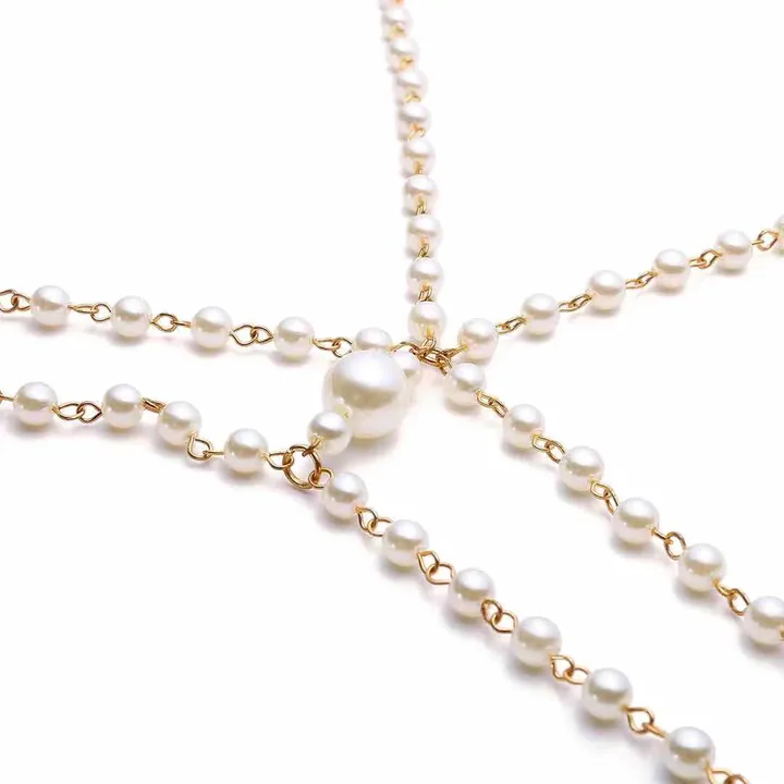 Luxury Women's Bra Chain Simple Pearl Handmade Evening Dress Accessories Women's Sexy Beach Jewelry Body Chain Wholesale