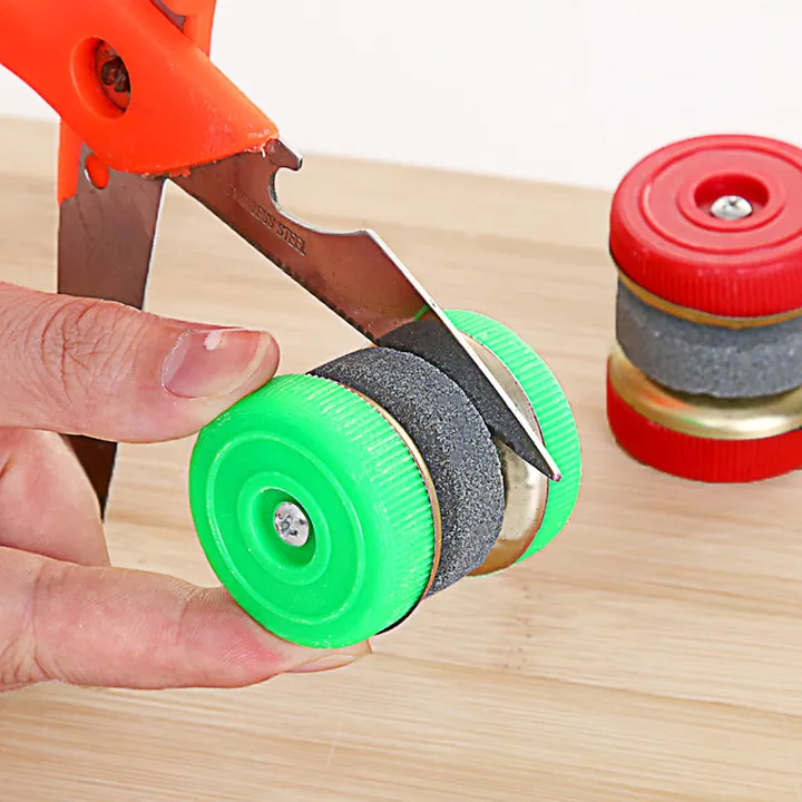 Kitchen Sharpening Stone Grinder Knives Kitchen Accessories  Knife Circular Sharpener Green Red