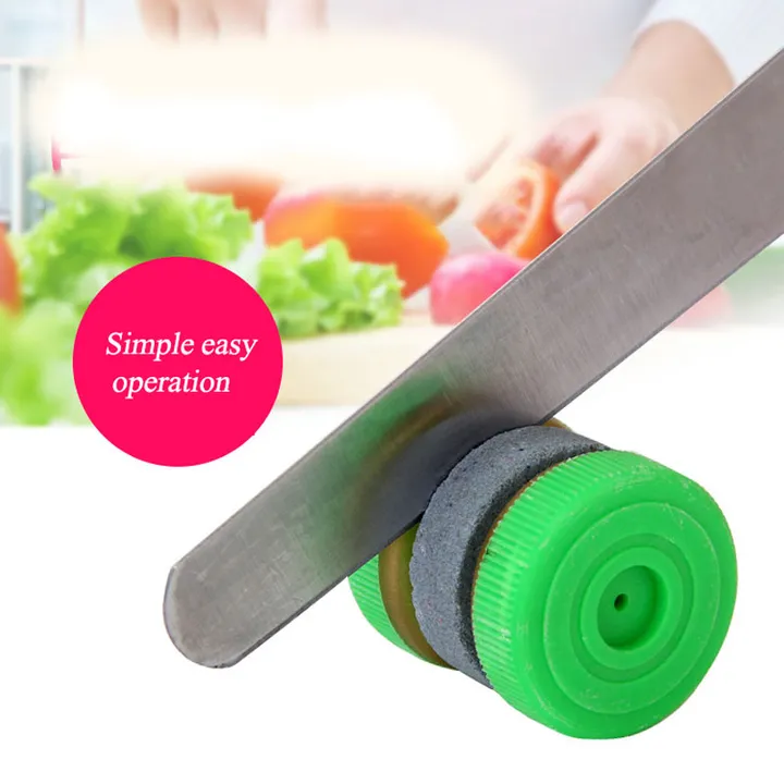 Kitchen Sharpening Stone Grinder Knives Kitchen Accessories  Knife Circular Sharpener Green Red