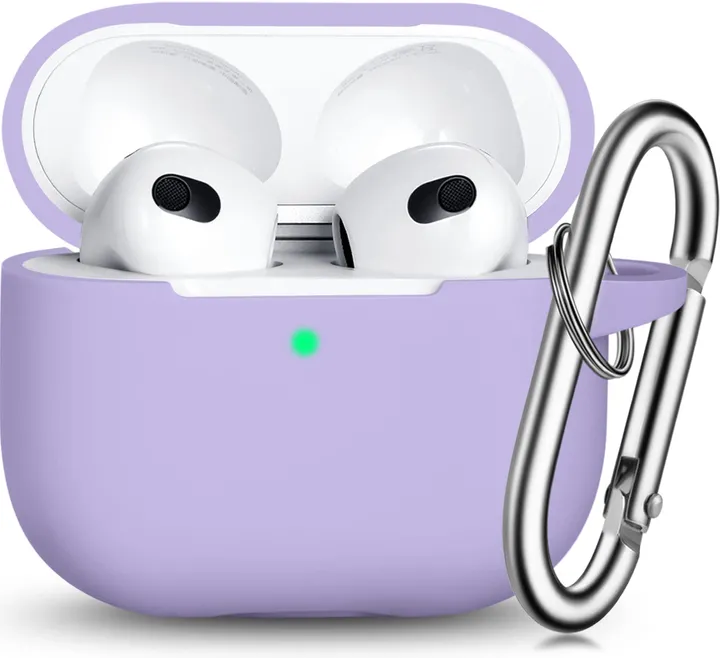 For AirPods Pro Case Wireless Bluetooth Earphone Protective Silicone Cover headphone Accessories  With Carabiner ，Case Accessories Wireless Earphone With Keychain， Switch Cover For airpods 3