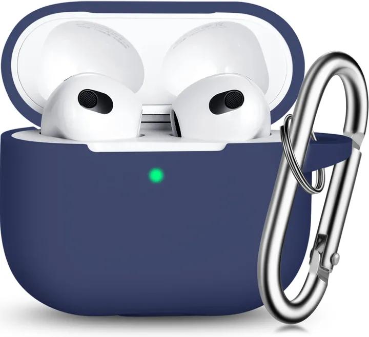 For AirPods Pro Case Wireless Bluetooth Earphone Protective Silicone Cover headphone Accessories  With Carabiner ，Case Accessories Wireless Earphone With Keychain， Switch Cover For airpods 3