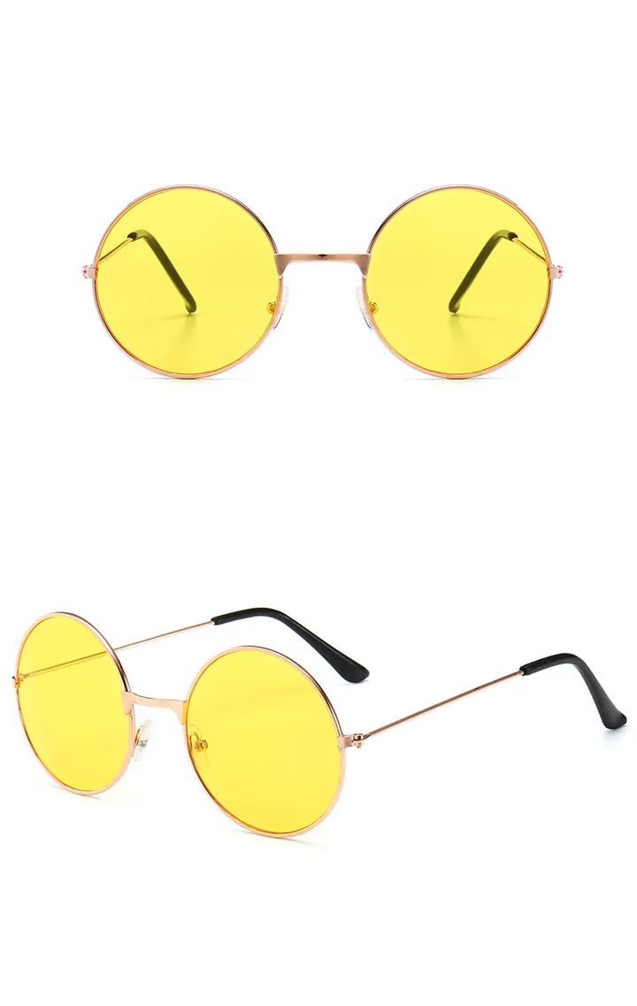 1Pcs Car Driving Sunglasses Round Metal Sun Glasses Men Women Fashion Glasses Motorcycle Driver Goggles Fishing Glasses Camping Hiking Eyewear Sport Sunglasses  Outdoor UV Protection Beach Glasses