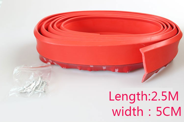 Universal Car Front Lip Spoiler - Flexible Rubber Bumper Splitter Strip - Easy Install