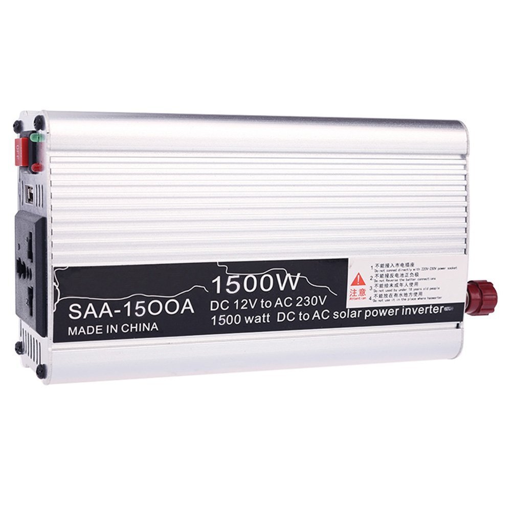 LOONFUNG  Auto Power Inverter DC 12V to AC 220V 1500W Car Converter