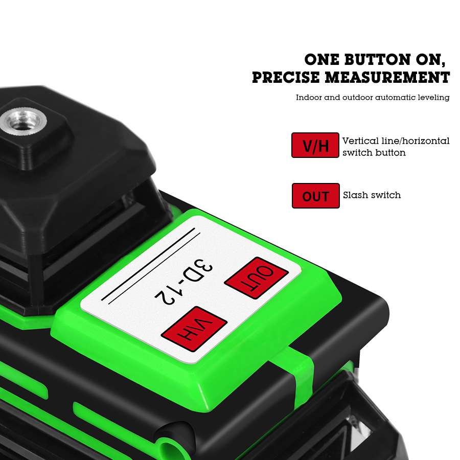 12 Lines High-Precision 360° Laser Level with Tripod Base & Carrying Case – Self-Leveling for Construction & DIY