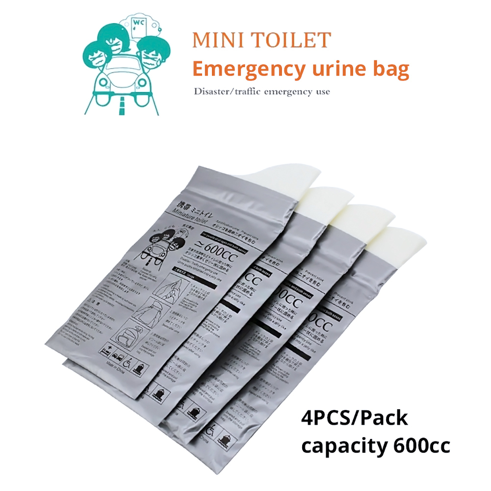 LOONFUNG  Car Emergency Urine Bag Mini Toilet 4 PCS/Pack