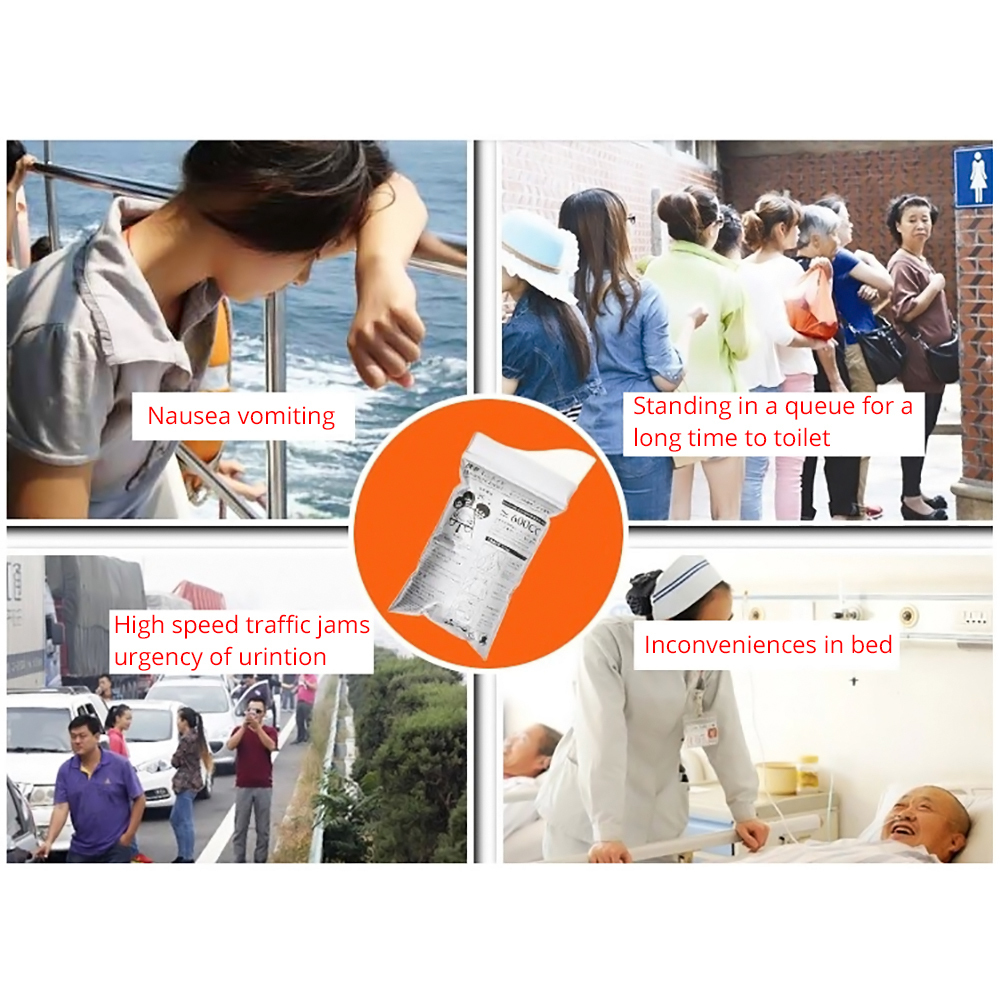 LOONFUNG  Car Emergency Urine Bag Mini Toilet 4 PCS/Pack