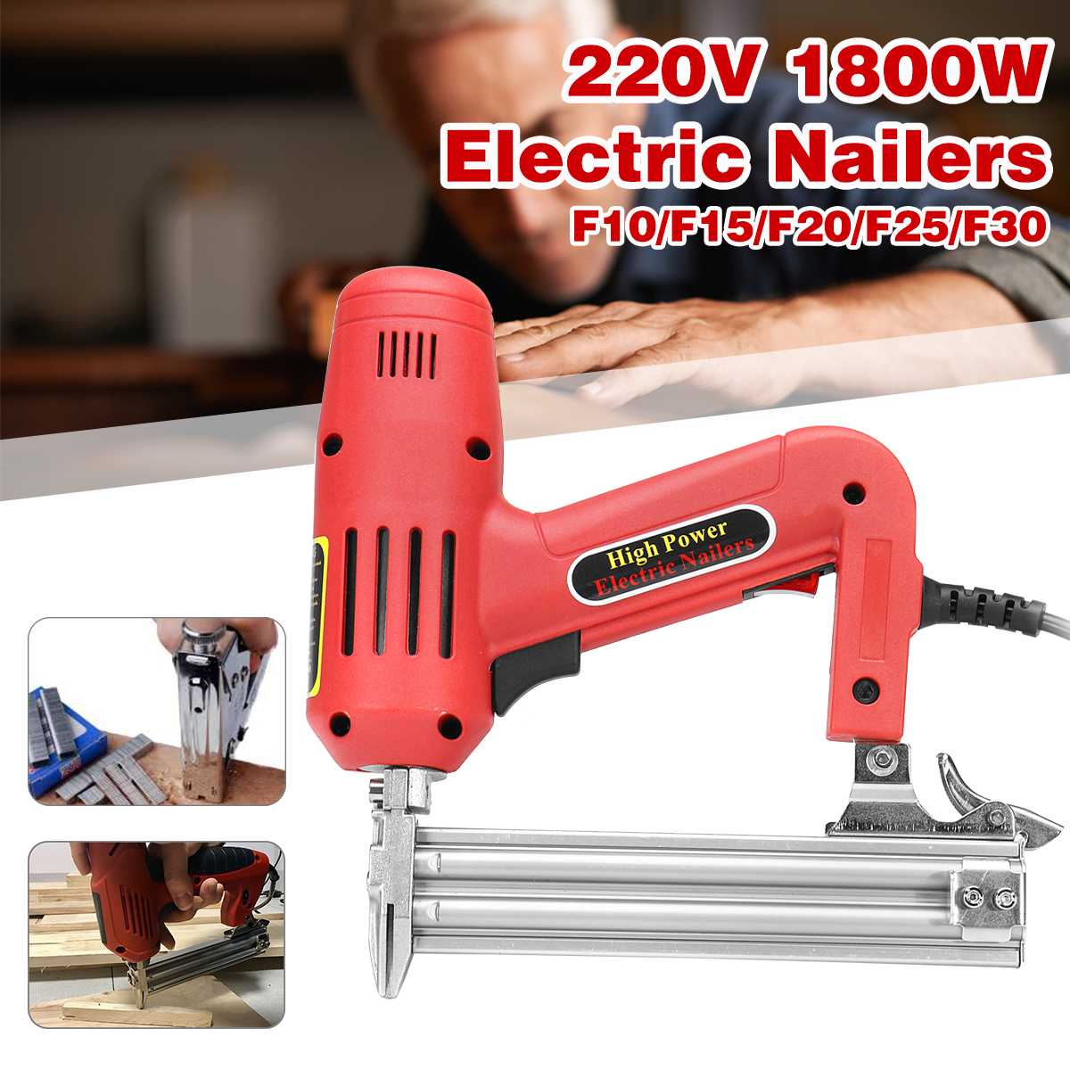 Electric Straight Finish Nailer 220V 1800W Portable Electric Nail Gun