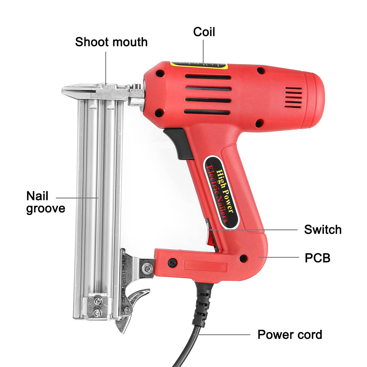 Electric Straight Finish Nailer 220V 1800W Portable Electric Nail Gun