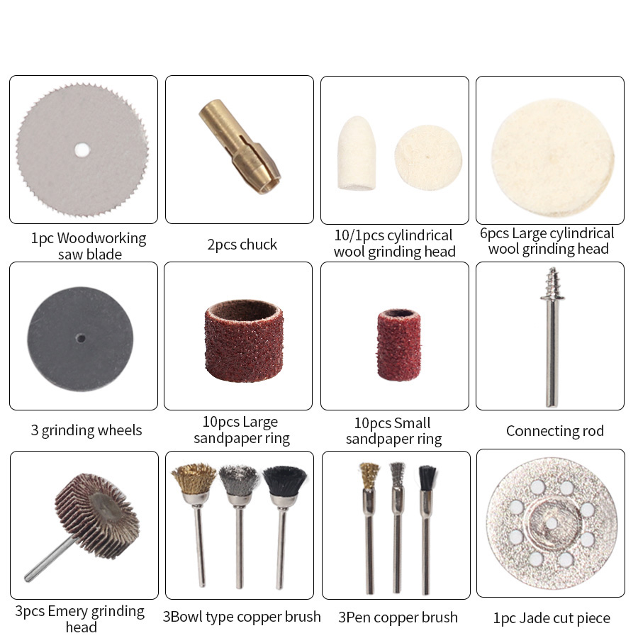 LOONFUNG Rotary Tool Accessories for Easy Cutting Grinding Sanding Carving and Polishing Tool