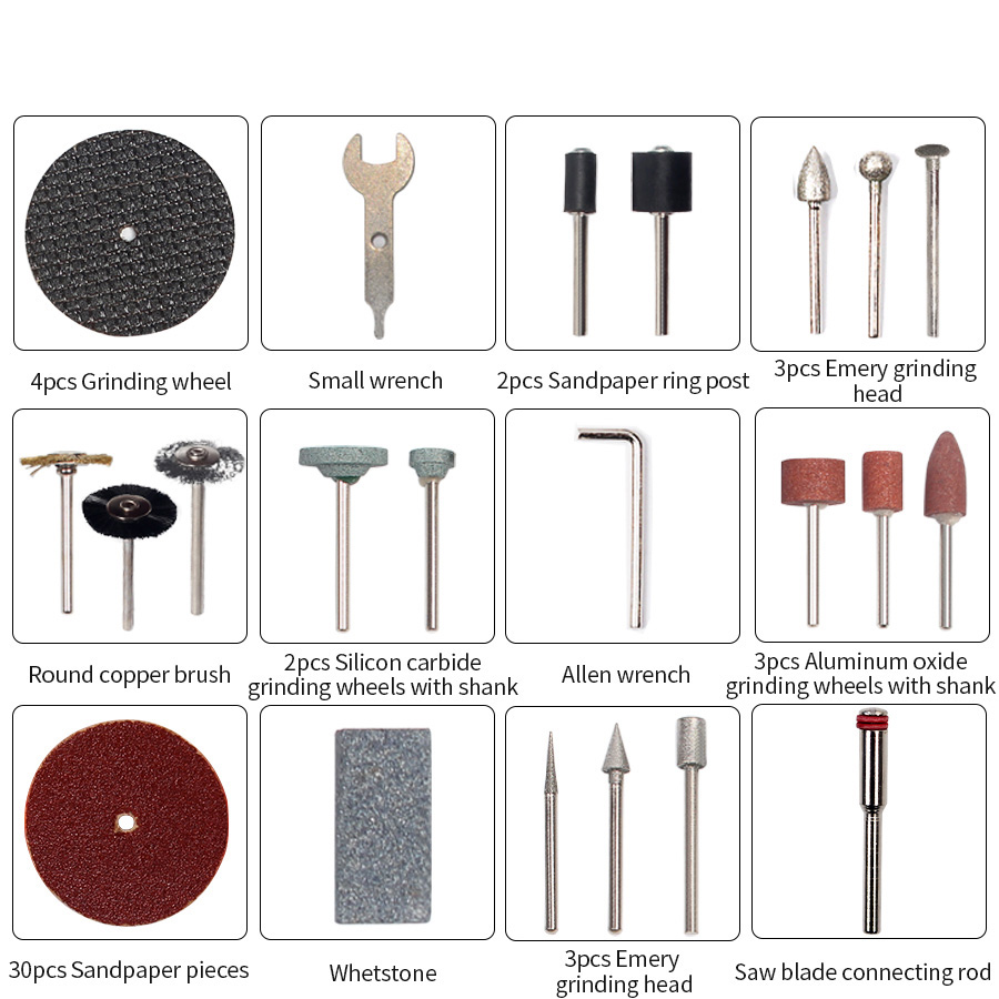 LOONFUNG Rotary Tool Accessories for Easy Cutting Grinding Sanding Carving and Polishing Tool