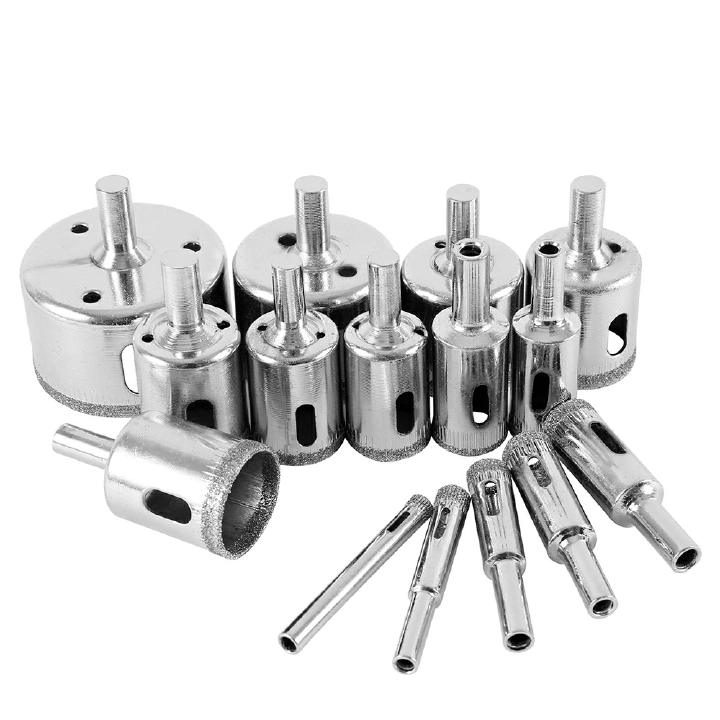 15 PCS/SET Diamond-Coated Hole Saw Drill Bits for Ceramic, Glass, Porcelain, Marble, Granite, Tile – High Precision Core Drill Tools 6mm-50mm