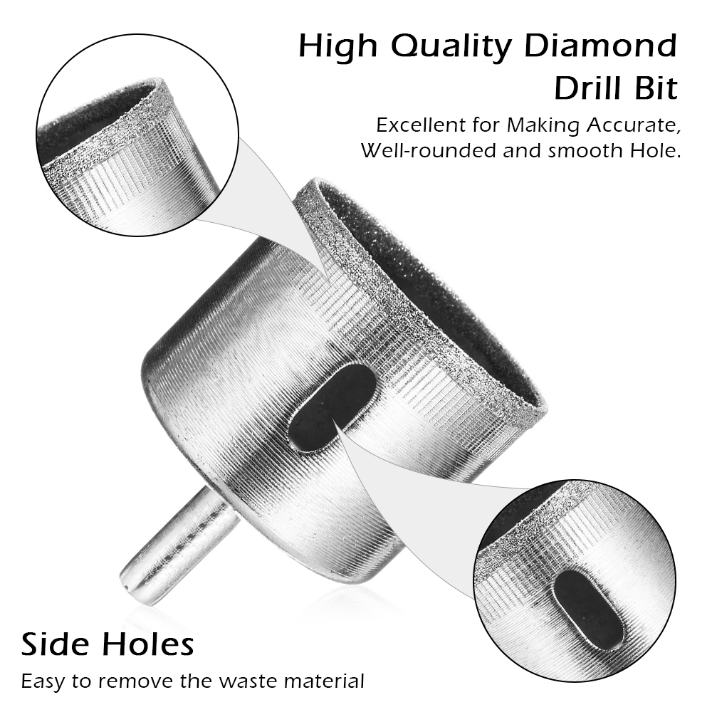 15 PCS/SET Diamond-Coated Hole Saw Drill Bits for Ceramic, Glass, Porcelain, Marble, Granite, Tile – High Precision Core Drill Tools 6mm-50mm