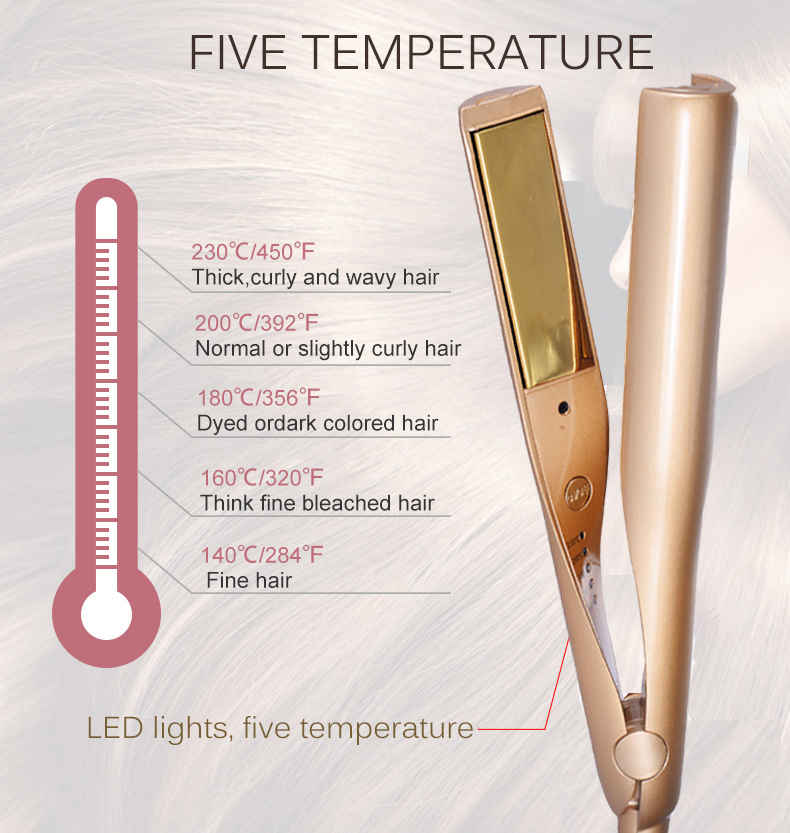 LOONFUNG 2 in 1 Hair Straightener Hair Curler Iron Nano titanium Hair Roller PTC Flat Iron