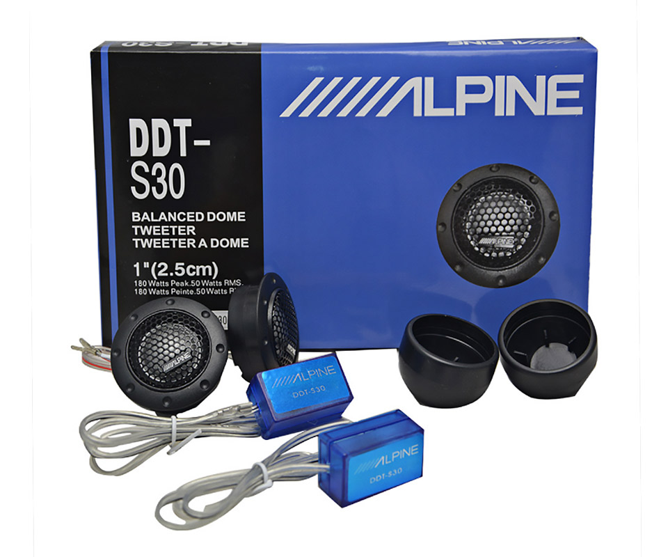 1" Car Tweeter Speaker Pair – 180W Peak Power with Capacitor, High-Frequency Dome Audio Speakers