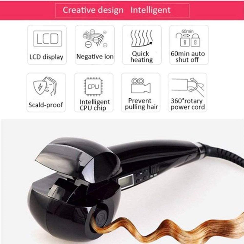 LOONFUNG Fast Professional Automatic Hair Curler Nano Titanium Styling Hair Roller Curls