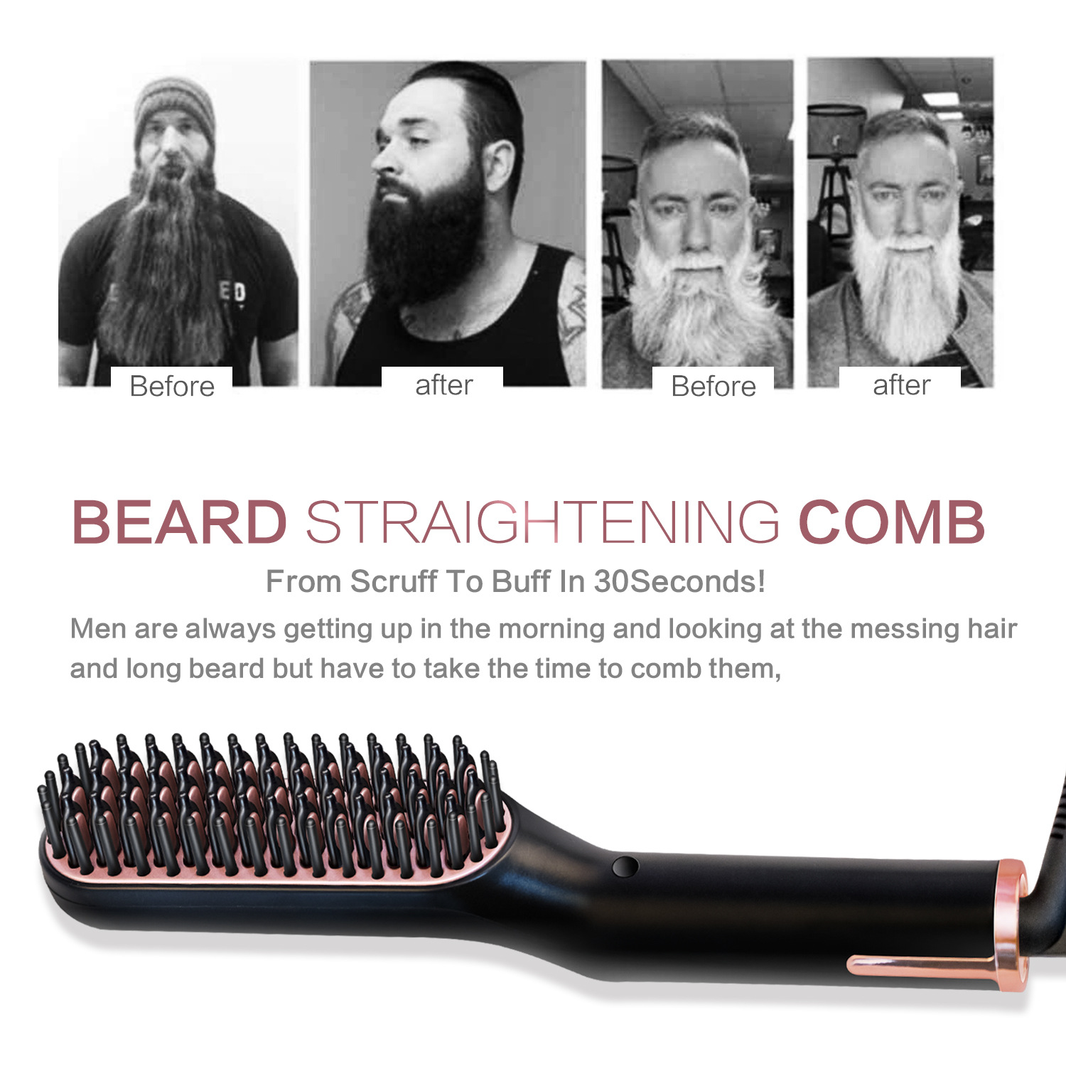 Fashion Men Quick Beard Straightener Hair Comb Electric Hair Styler for Women Hair Tools