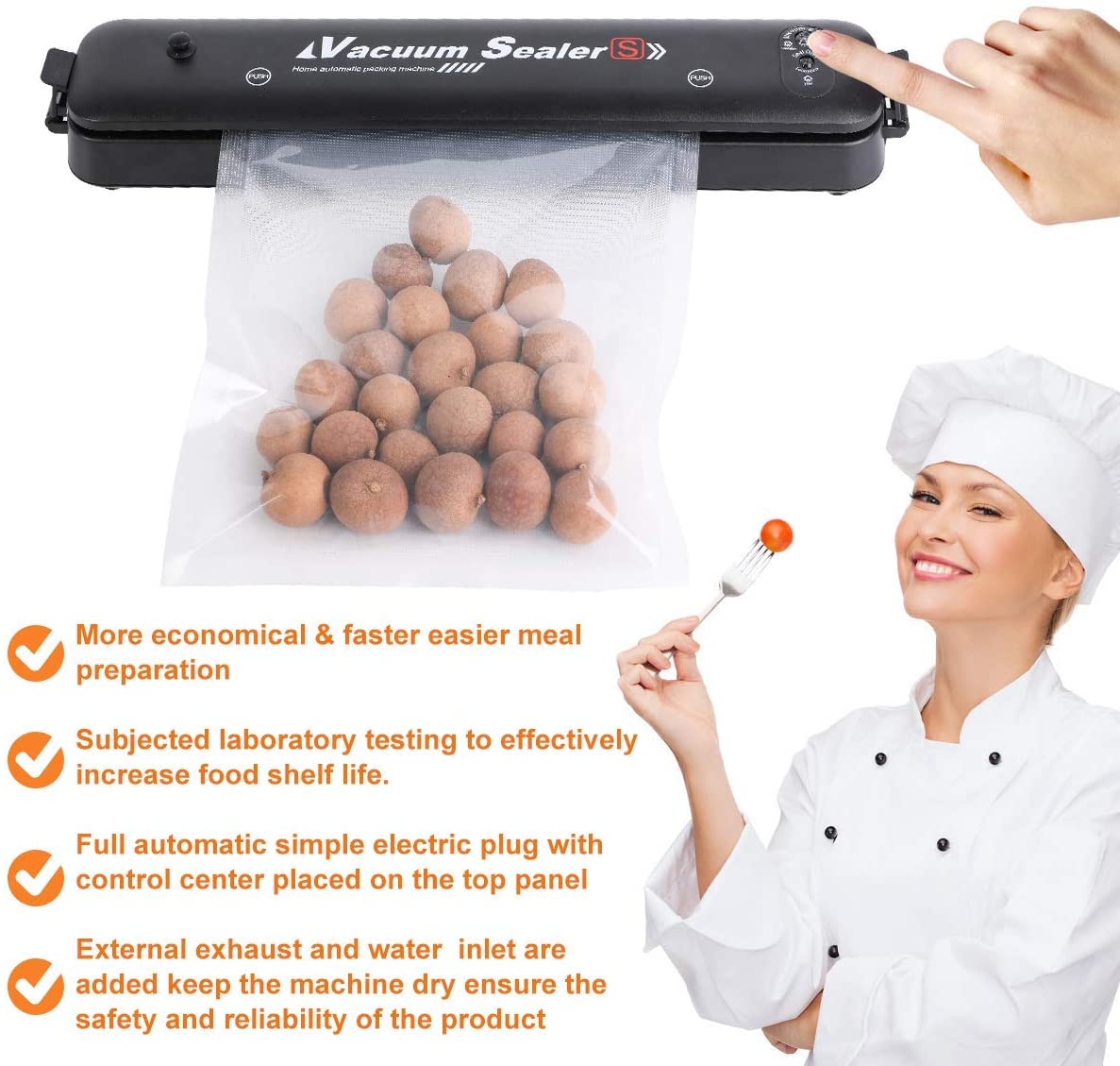 Vacuum Sealer Machine for Food Preservation – Automatic Air Sealing System for Meat, Vegetables & Dry Goods