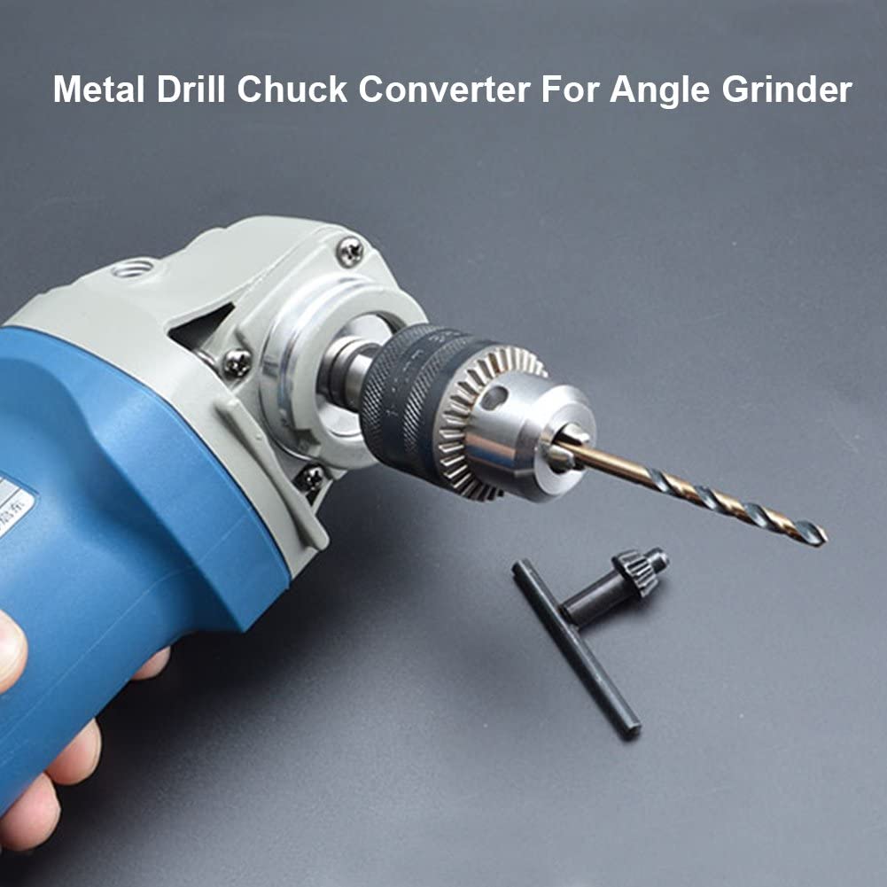 M10 Angle Grinder Drill Chuck Adapter Convert to Electric Drill – 100 Type Conversion Chuck with Key, 1.5–10mm Clamping Range