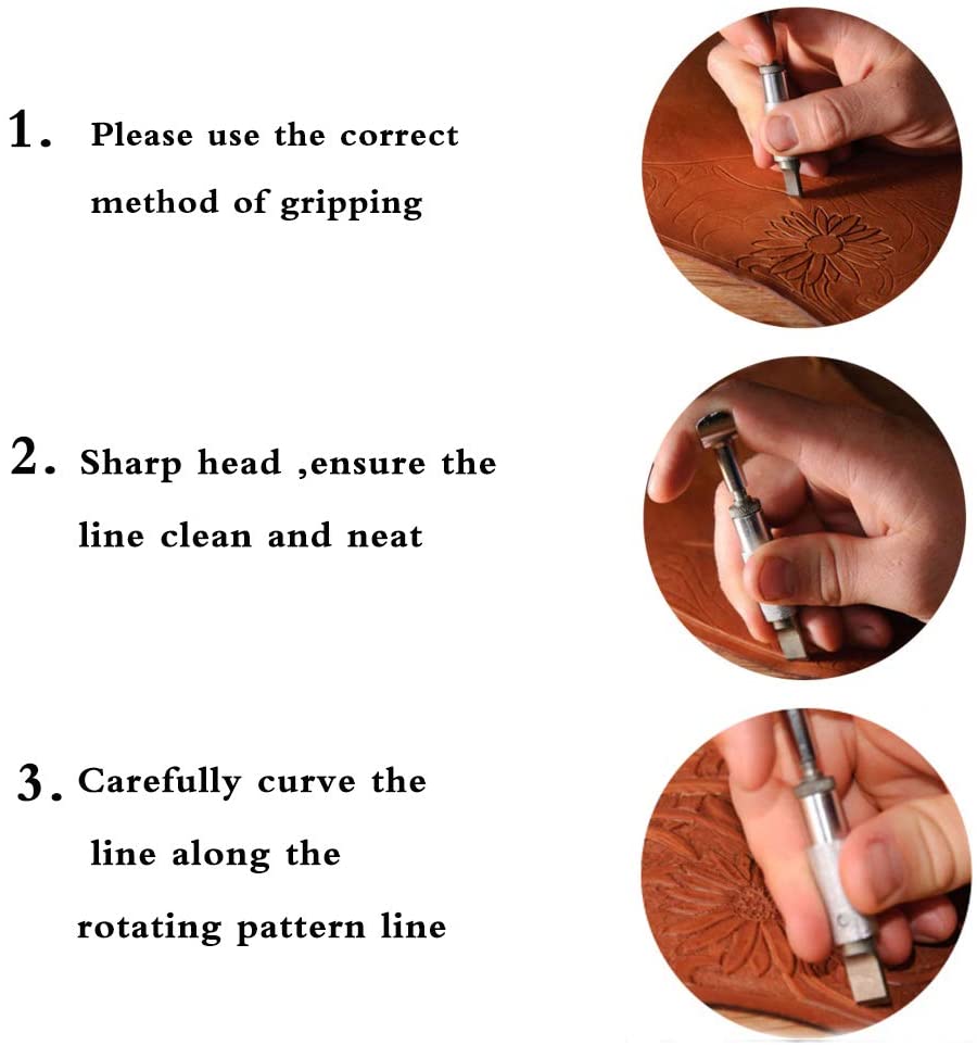 LOONFUNG Leather Craft Tool Kit with Leather Stamping Tools ,Swivel Knife, Leather Working Hammer