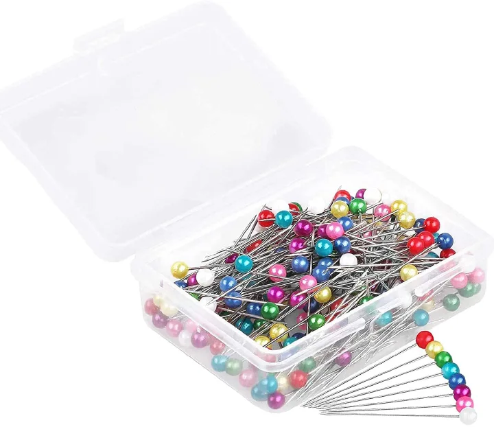 200 pcs Colorful Ball Head Sewing Pins Set Mishale Craft pins - Multi-Color Pearlized Pins with Storage Box for Tailoring & Crafts
