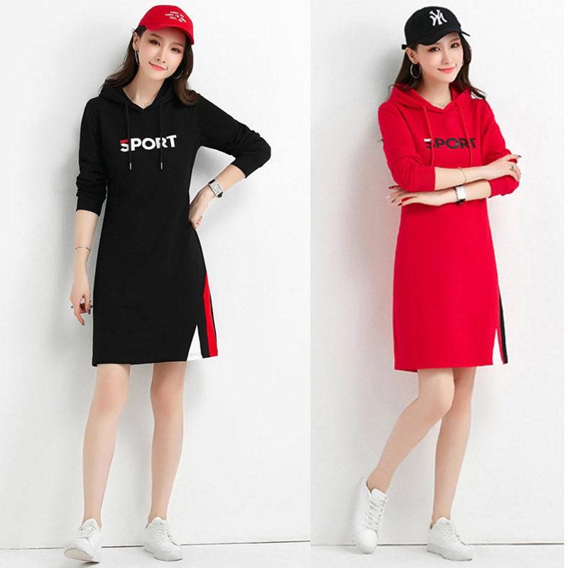 2019 latest Fashion casual wear motion Long sleeves Hooded cap Comfortable and breathable Dress