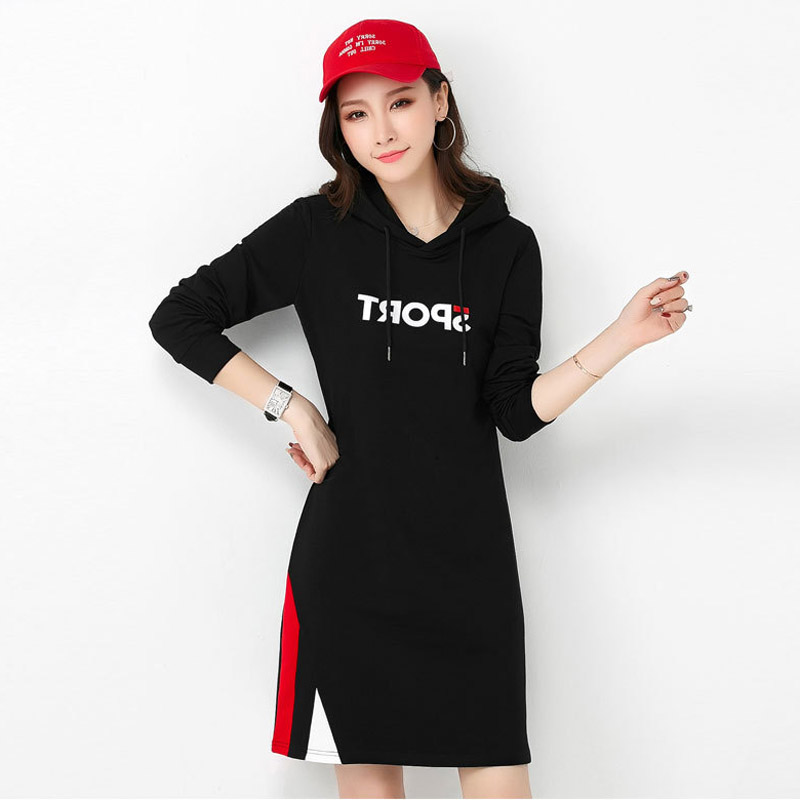 2019 latest Fashion casual wear motion Long sleeves Hooded cap Comfortable and breathable Dress