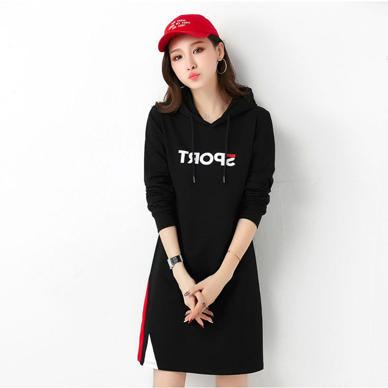 2019 latest Fashion casual wear motion Long sleeves Hooded cap Comfortable and breathable Dress