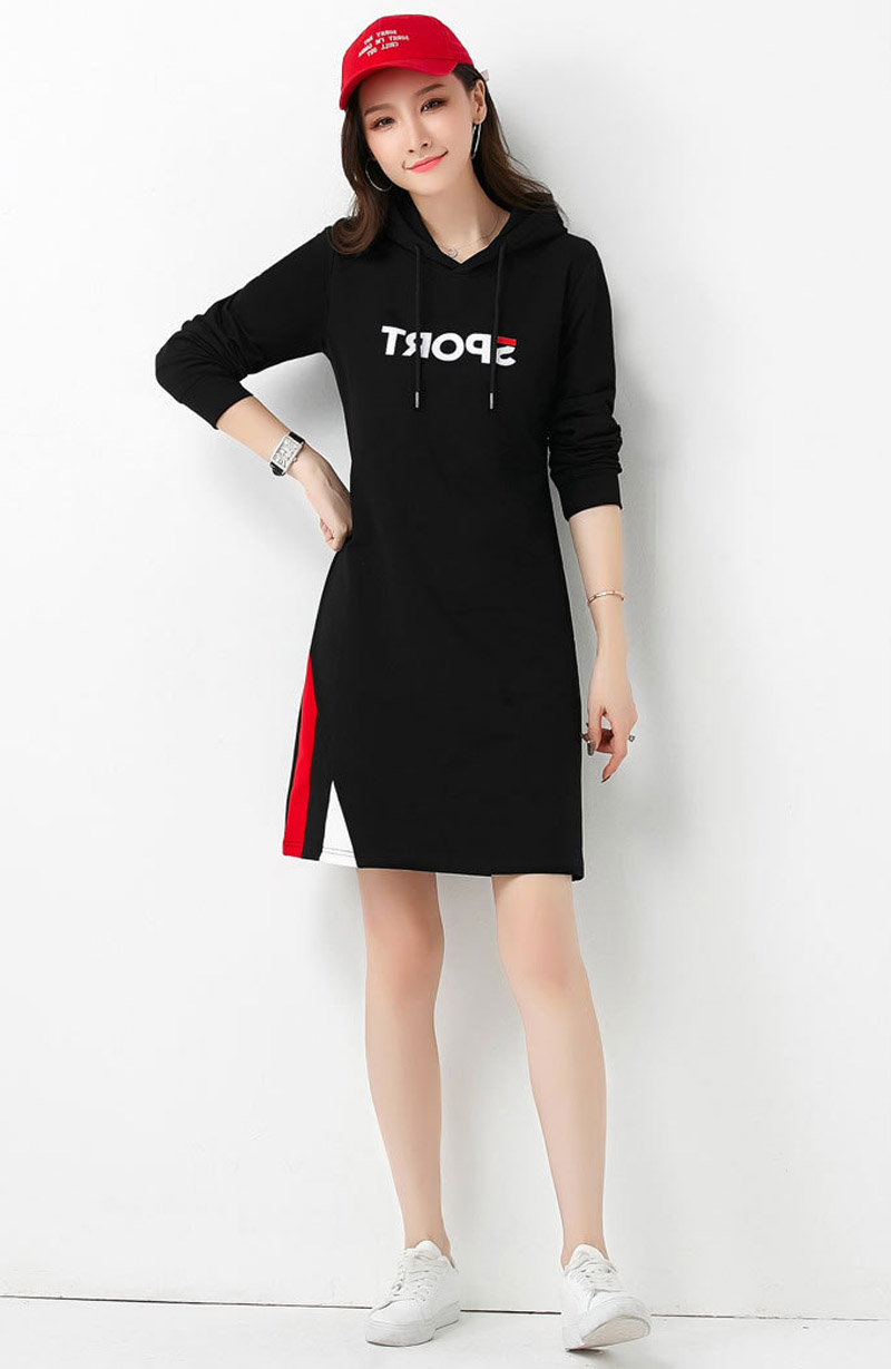 2019 latest Fashion casual wear motion Long sleeves Hooded cap Comfortable and breathable Dress