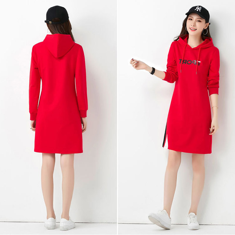 2019 latest Fashion casual wear motion Long sleeves Hooded cap Comfortable and breathable Dress