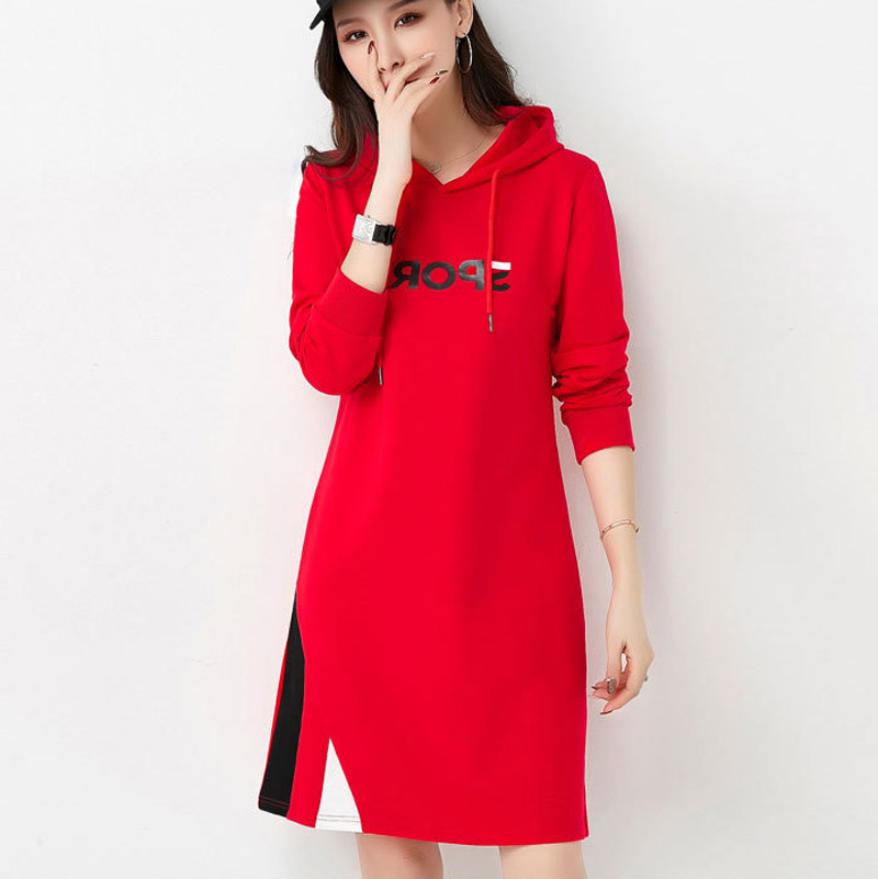 2019 latest Fashion casual wear motion Long sleeves Hooded cap Comfortable and breathable Dress