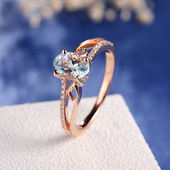 Exquisite Women 14K Rose Gold Plated Ring Oval Jewelry Proposal Promise Gift Men Ring women ring