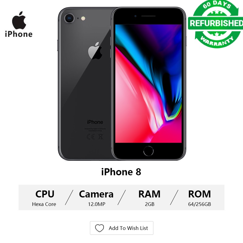 Refurbished phone iphone 8 plus 64GB+3GB 12MP+7MP 5.5 inch with fingerprint iphone 8plus unlocked
