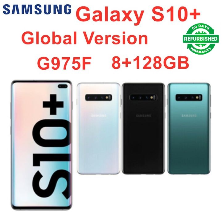 Refurbished Samsung Galaxy S10+ S10 Plus 6.4inch  Global Version 8GB+128GB ROM  5 Camera 4G Phone