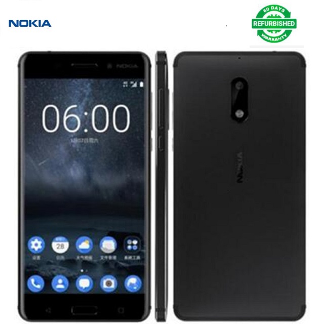 Refurbished phone Nokia 6 – 5.5” - 64 GB ROM – 4GB RAM – 16MP+8MP Camera – Dual SIM Smartphone