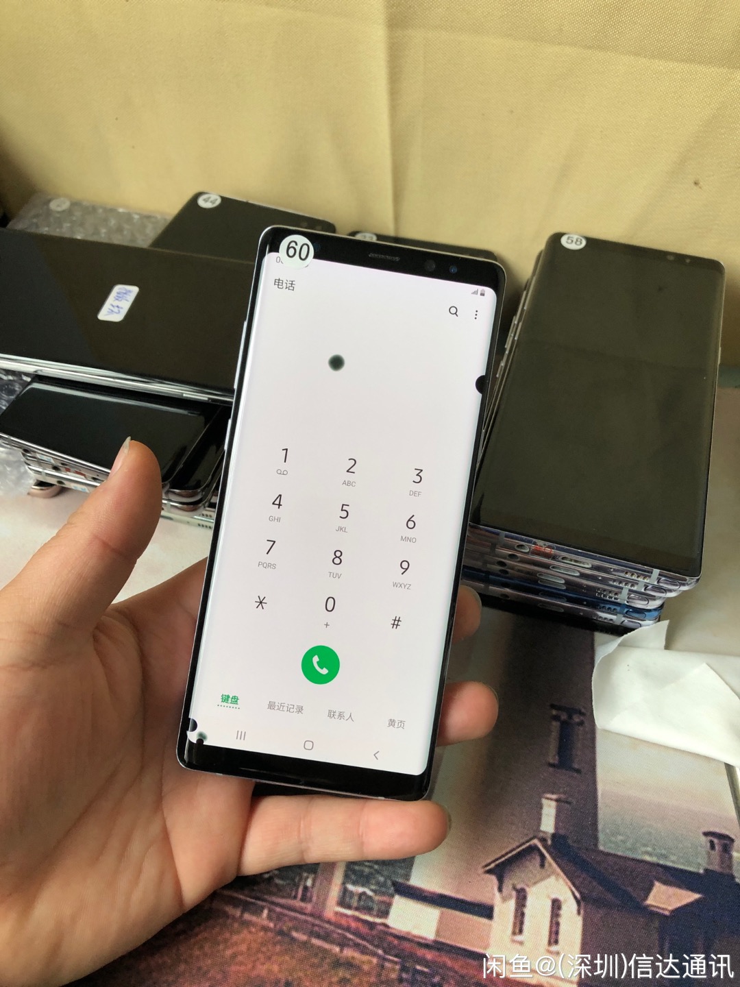 Refurbished Samsung Galaxy Note 8 Smart Phones 6.3 inch 6+64GB screen single sim screen with dots