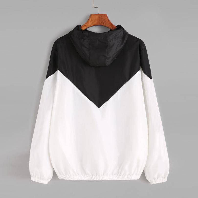 Women's Clothes Jackets Female Zipper Pockets Casual Long Sleeves Coats Autumn Hooded  Windbreaker