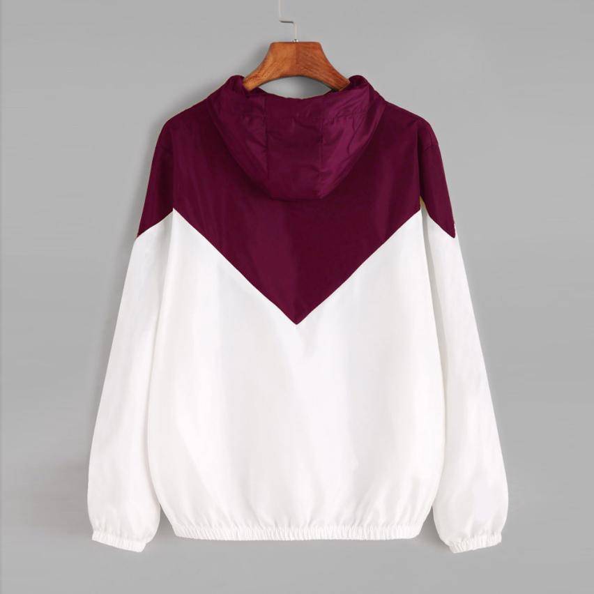 Women's Clothes Jackets Female Zipper Pockets Casual Long Sleeves Coats Autumn Hooded  Windbreaker