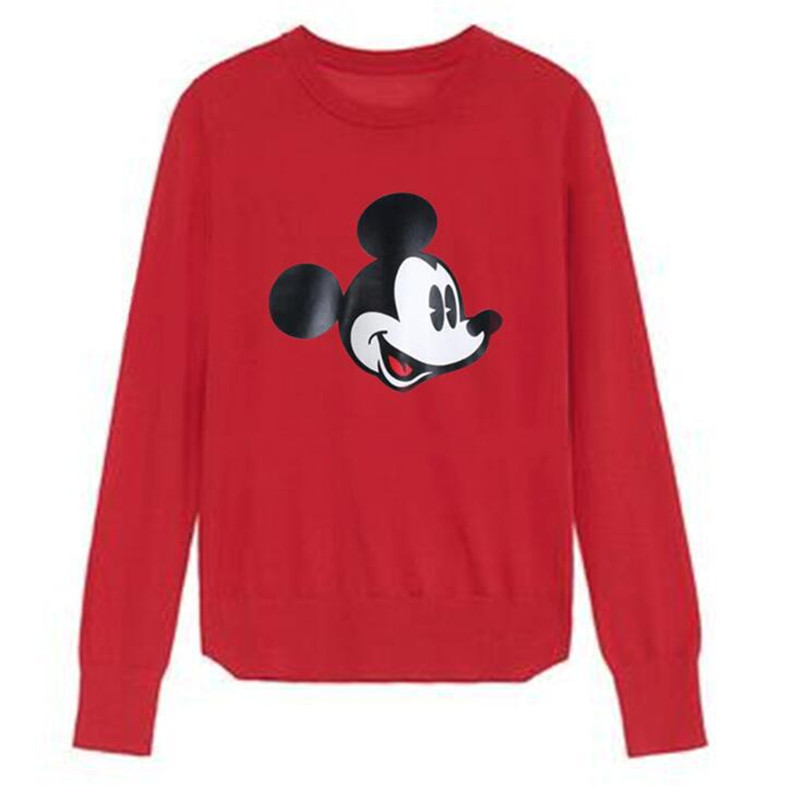 Autumn and winter women&apos;s sweater cartoon jacket top youth leisure print Mickey student street